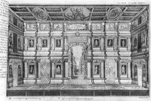 The Olympic Theatre at Vicenza, designed by Andrea Palladio by Italian School