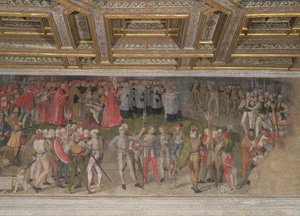 The oath of loyalty to the first captain Luigi Gonzaga in 1328 by Italian School