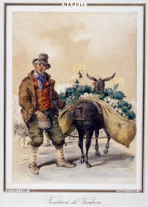 Vegetable seller in Naples, Italy