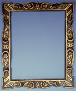 Venetian carved parcel gilt and polychrome Sansovino frame by Italian School