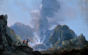View of the crater of Vesuvius in 1829 by Italian School