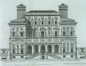 View of the facade of Villa Borghese, Rome by Italian School
