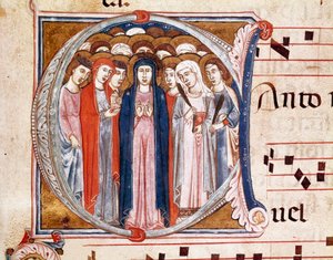 Virgin Surrounded by Saints (Lettrine A) by Italian School