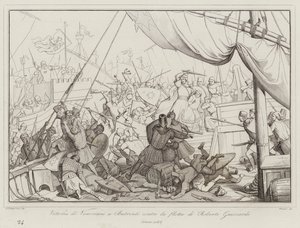 Victory of the Venetians at Butrinto against the fleet of Robert Guiscard by Italian School
