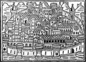 Walled City from Supplementum Chronicarum by Giacomo Filippo Foresti, 1506 by Italian School