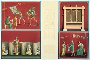 Washing and drying laundry, copy from a Pompeiian fresco by Italian School