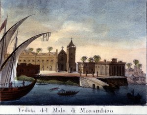 Wharf in Mozambique, former Portuguese province by Italian School