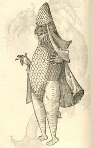 Illustration of Monstrum Marinum rudimenta habitus Episcopi referens from Aldrovandi