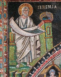 Prophet Jeremiah, Mosaic, Left of Lunette, Northern Wall of Presbytery, Basilica of San Vitale