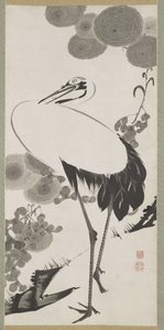 Crane, Hanging Scroll, Edo Period by Ito Jakuchu