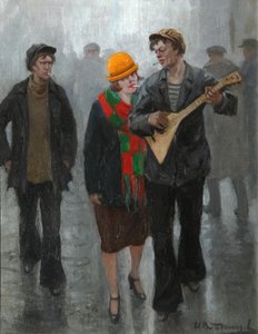A Young Couple, 1920s by Ivan Alexeyevich Vladimirov