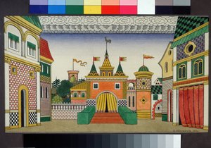 Stage Design for the Opera The Golden Cockerel by N. Rimsky-Korsakov