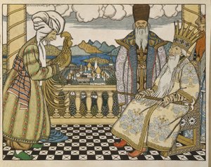 Illustration to the Fairytale The Golden Cockerel by A. Pushkin