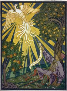 The Prince Catches a Feather from the Firebird. Illustration for the Tale 
