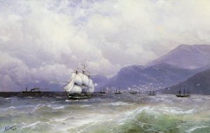 A Coastal Landscape with Shipping off Trebizond by Ivan Konstantinovich Aivazovsky