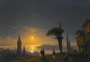 The Galata Tower By Moonlight