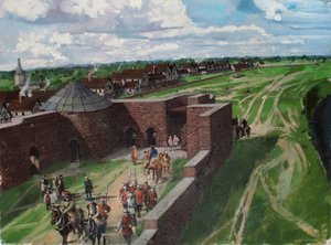 Reconstructed View of the Tower of London, Showing the Byward Tower Entrance and Lion Tower in the 1540s