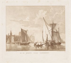 Sailing Ships and a Sloop Before Dordrecht