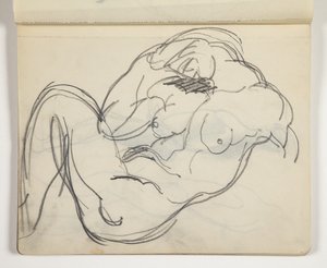 Reclining Nude Male or Female Figure; Possibly Study After Classical Sculpture by J.A. Jerichau
