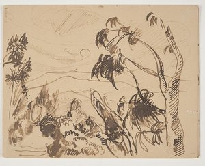 Southern French Landscape with Trees in the Foreground by J.A. Jerichau
