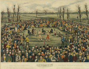 The Great Contest between Sayers and Heenan for 200 Pounds a Side, Engraved by J. R. Mackrell and J.B. Rowbotham