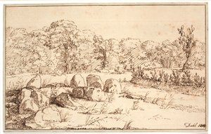 Landscape with Remains of a Dolmen by Johan Christian Dahl