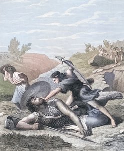 David and Goliath by J.F.C. (after) Reckleben
