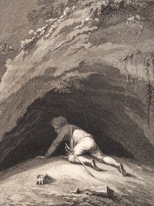 The Beaten Niels Klim Crawls into the Cave by J.F. Clemens