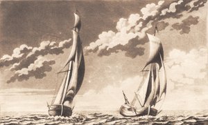 Suite of Ships. 2 Yachts by J.F. Clemens