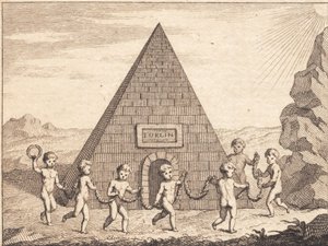 Seven Children Dancing in Front of a Pyramid