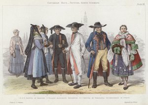 Caucasian Race, Teutons, North Germans by J.L. (after) Williams