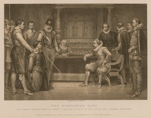 The Gunpowder Plot; Guy Fawkes interrogated by King James I and his council in the King