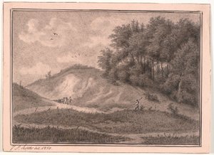 Hilly Terrain with Gravel Pit and Trees