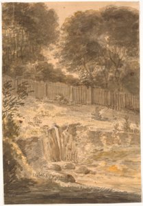 Slope. Trees and Fence in the Background