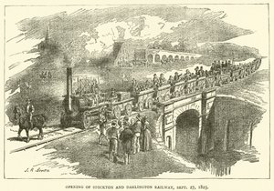 Opening of Stockton and Darlington Railway, 27 September 1825 by J.R. Brown
