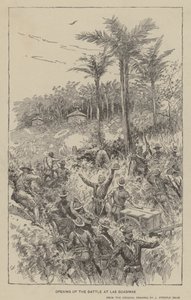Opening of the Battle at Las Guasimas (litho)