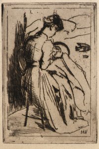 Woman Embroidering by J. Alden Weir