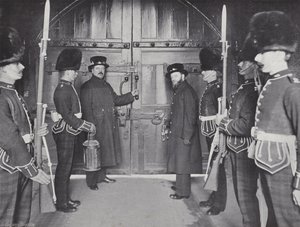 Locking the Tower Gates, Fastening Up for the Night by J. Benjamin Stone