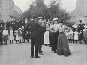 The Northumbrian Baal Fire, Villagers Dancing by J. Benjamin Stone