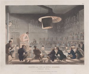 Drawing from Life at the Royal Academy, Somerset House, January 1, 1808