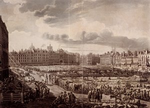 Smithfield Market, London, 1811 by J Bluck