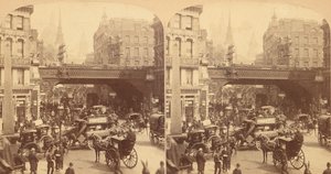 Group of 4 Stereograph Views of Ludgate Hill, London, England by J F Jarvis