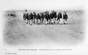 A detachment of the French Foreign Legion in the Sahara desert, Algeria, c1905