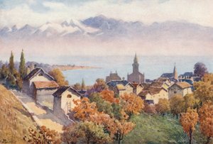 Morges and the Lake from the Road to Vufflens