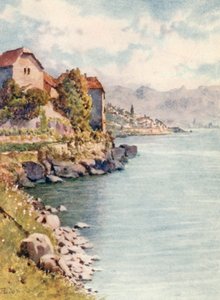 The Chateau de Glerolles and St Saphorin, JHL by J. Hardwicke Lewis