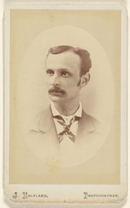Unidentified Man with Moustache, Printed in Oval Style