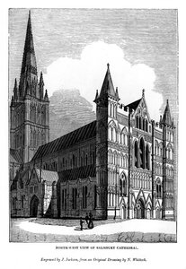 North west view of Salisbury Cathedral by J. Jackson