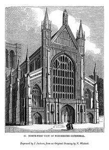 North West View of Winchester Cathedral by J. Jackson