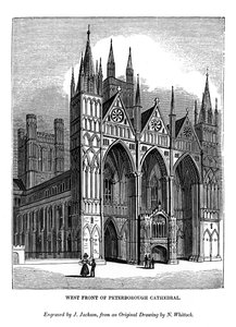 West front of Peterborough Cathedral, 1843 by J. Jackson