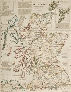 A commercial map of Scotland with the roads, stages and distances